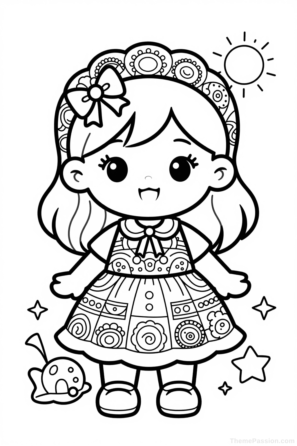 Cute Chibi Girl Coloring Page