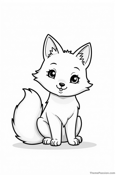 Cute Fox Coloring Page