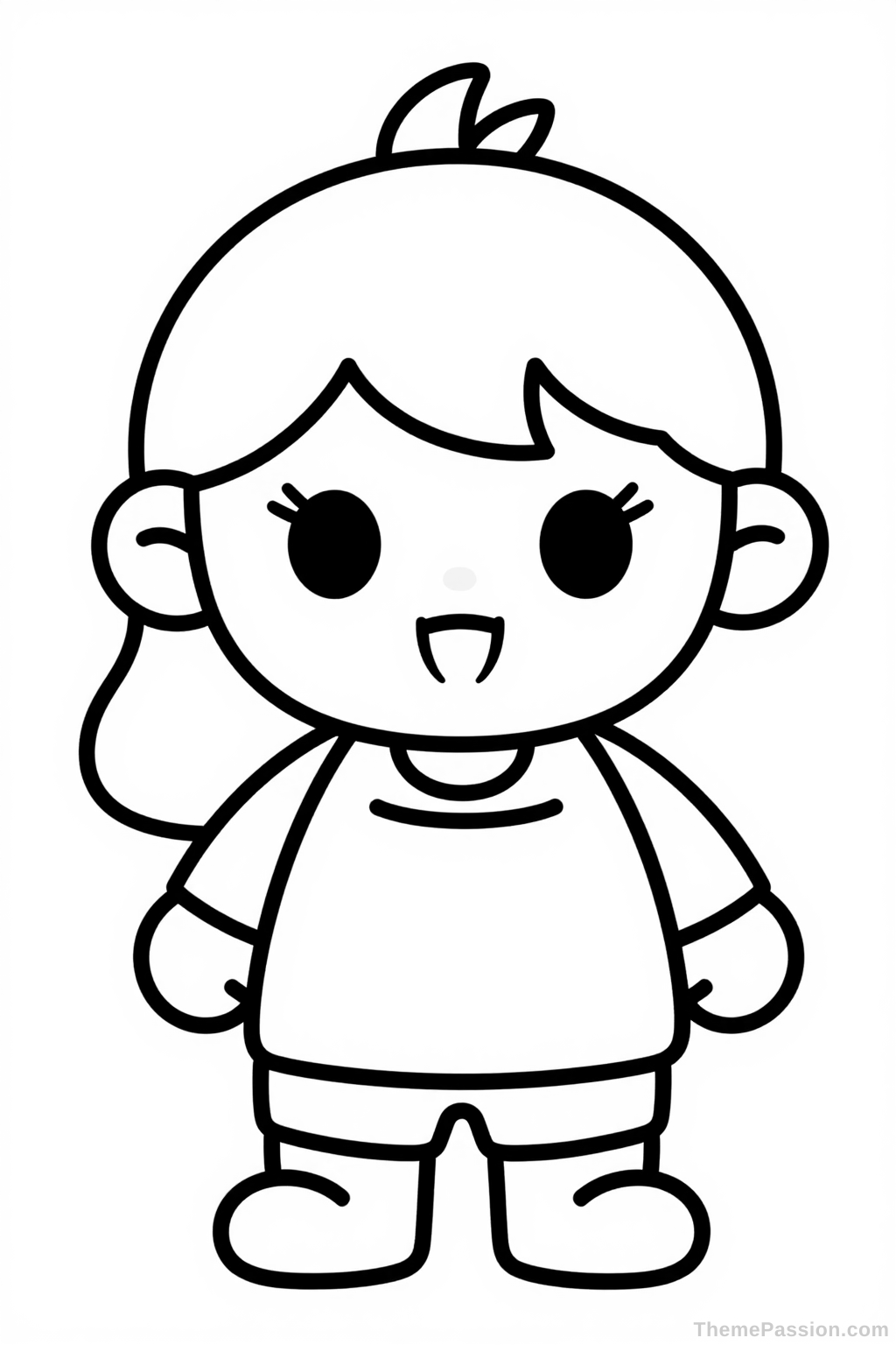 Cute Girl Coloring Page